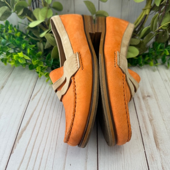 Cole Haan Women’s Penny Loafers Orange & Tan Nubuck Leather Size 7B - Picture 5 of 8